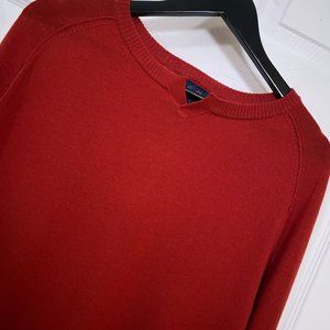 Good Man Brand V Notch Sweatshirt 100% Merino Wool Knit Red Men's Size L